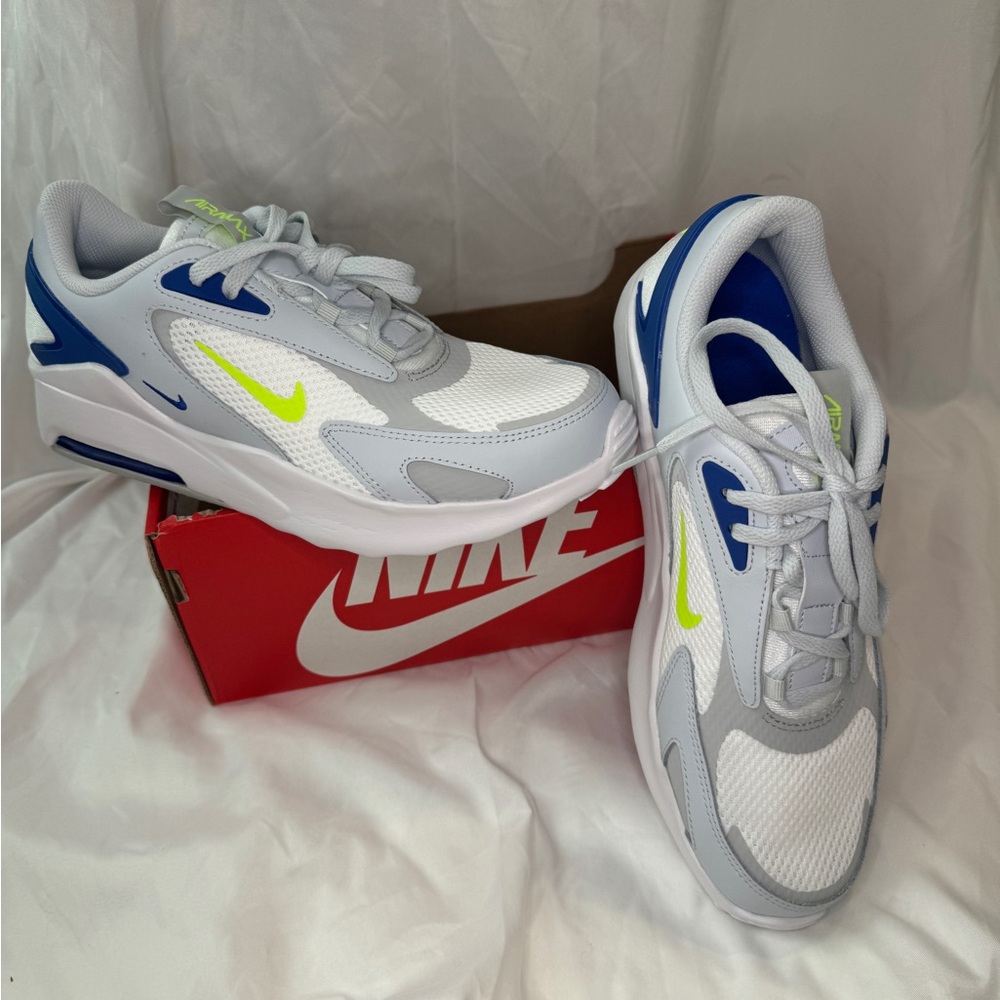 Nike Air Max Bolt Pure Platinum Grey Fog Game Royal Volt 8.5W / 7Y
